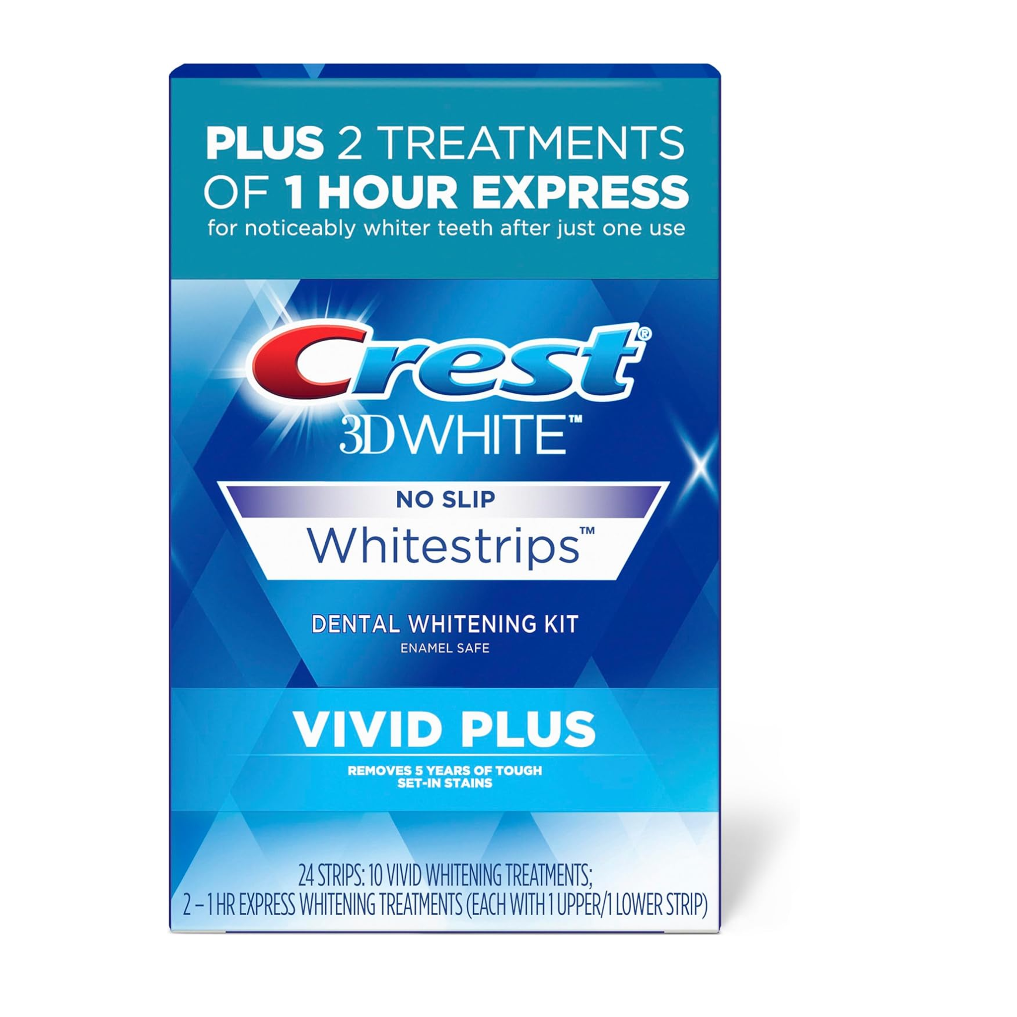 Crest 3D Vivid Plus Whitestrips Teeth Whitening Kit