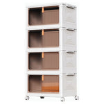 4 Tier Stackable Plastic Storage Bins with Lids & Wheels