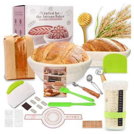 Sourdough Starter Kit with 9″ & 10″ Proofing Baskets