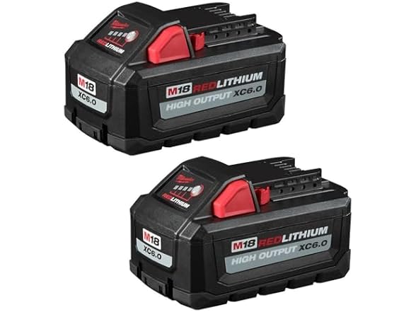 2-Pack Milwaukee M18 RedLithium High Output XC 6.0Ah Battery