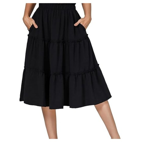 Flowy Midi Skirt with Pockets (7 Colors)