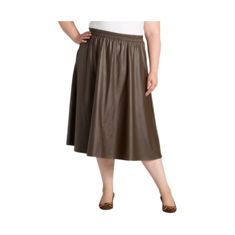 Faux Leather Brown Skirt