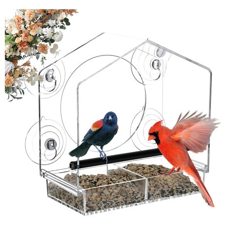 Clear Acrylic Window Bird Feeder