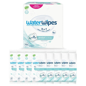 224 WaterWipes Sensitive+ On-The-Go Wipes