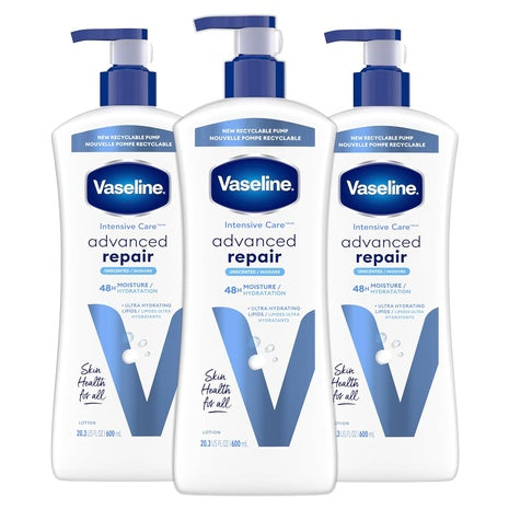 3 Vaseline Intensive Care Advanced Repair Unscented Body Lotions