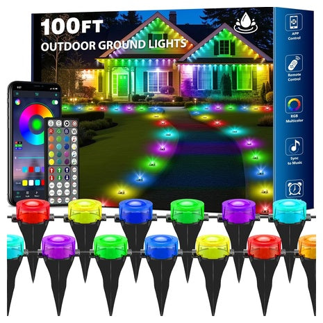 100Ft RGB Outdoor Pathway Lights