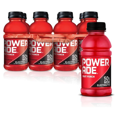 8 Powerade Fruit Punch Sports Drink Bottles