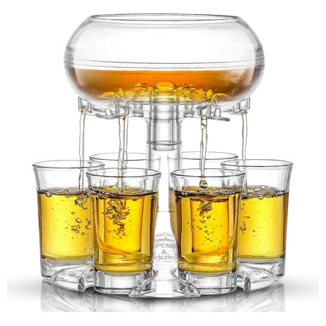 JoyJolt 6-Shot Glass Liquor Dispenser Set