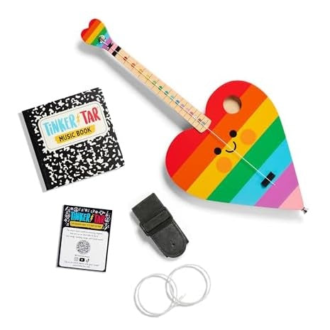 Rainbow Heart 1-String Toy Guitar