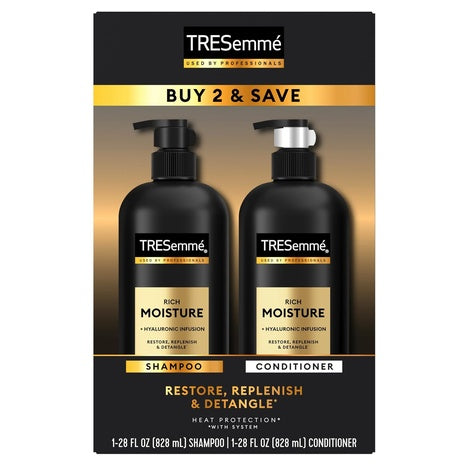 2 TRESemmé Rich Moisture Shampoo & Conditioner Bottles