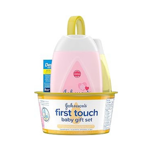 Johnson’s First Touch Baby Gift Set With Wash/Shampoo, Lotion, & Diaper Rash Cream