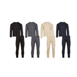 6-Piece Assorted Men's Waffle Knit Base Layer Thermal Set (3 Tops + 3 Bottoms)