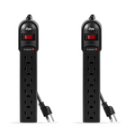 2-Pack 6-Outlet Surge Protector Power Strip
