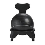 Gaiam Classic Balance Ball Chair w/ Base and Caster Wheels (Black)