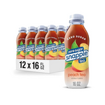 12 Pack Of 16oz Snapple Zero Sugar Peach Tea Bottles