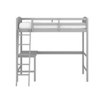 Living Essentials by Hillsdale Alexis Wood Arch Twin Loft Bed w/ Desk (Gray, White)