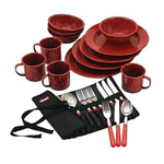 24-Piece Coleman Enamel Dinnerware Set (Red)