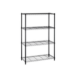 BestOffice 4-Shelf Wire Shelving Unit (Black, 250lbs per shelf)