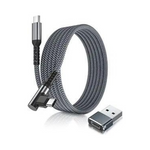 3-Foot Basesailor 100W USB-C to USB-C Right Angle Cable w/ USB-A Adapter