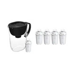 10-Cup Brita Large Water Filter Pitcher + 4 Standard Filters
