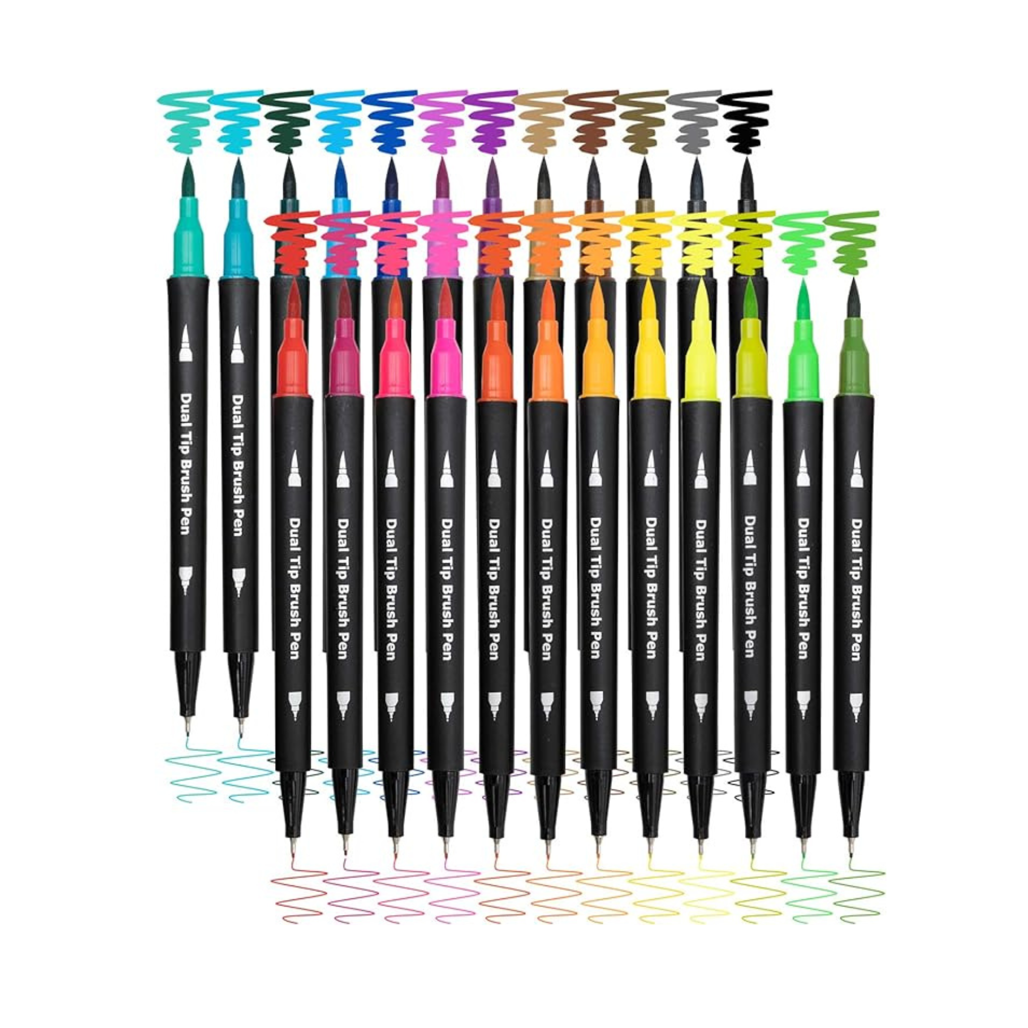 24-Count Piochoo Fine Point and Brush Tip Art Markers