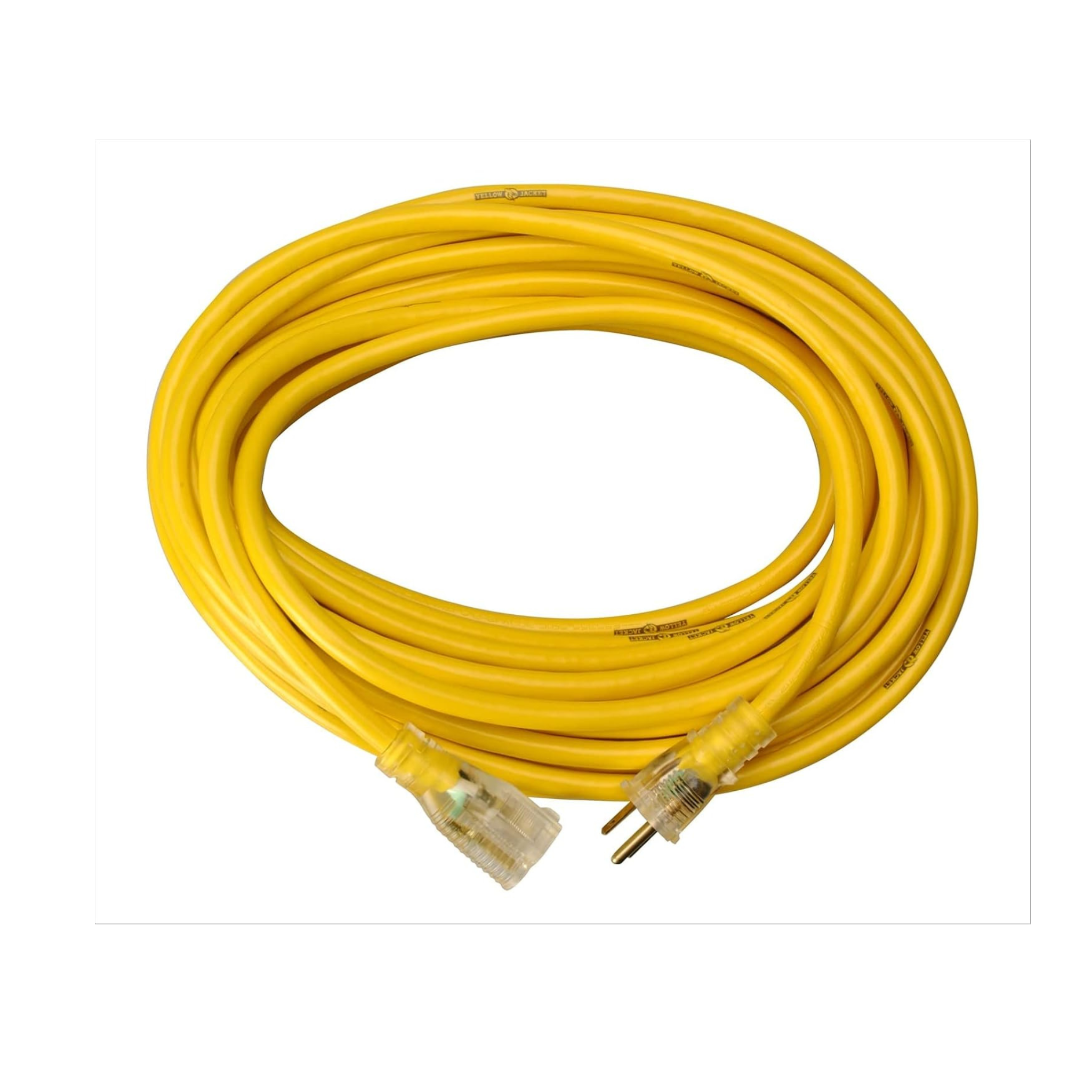 25' Yellow Jacket 12/3 Heavy-Duty 15-Amp SJTW Extension Cord w/ Lighted Ends