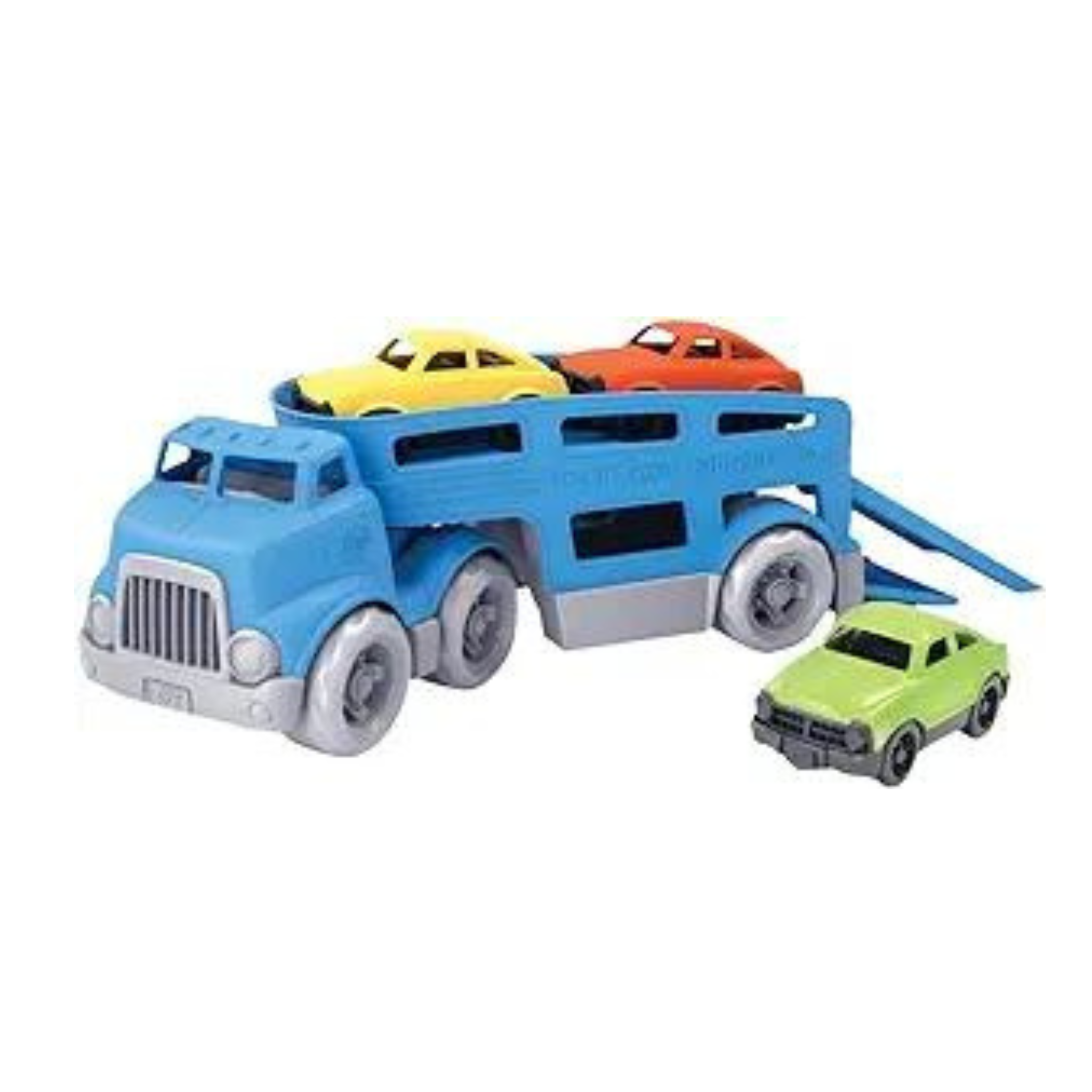 4-Piece Green Toys Car Carrier Set