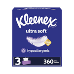 Kleenex Ultra Soft Facial Tissues, 3 Boxes (120 Tissues per Box)