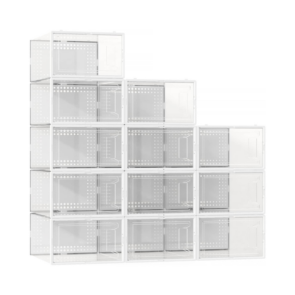12-Pack Secret Space Large Shoe Organizer Storage Boxes with Lids