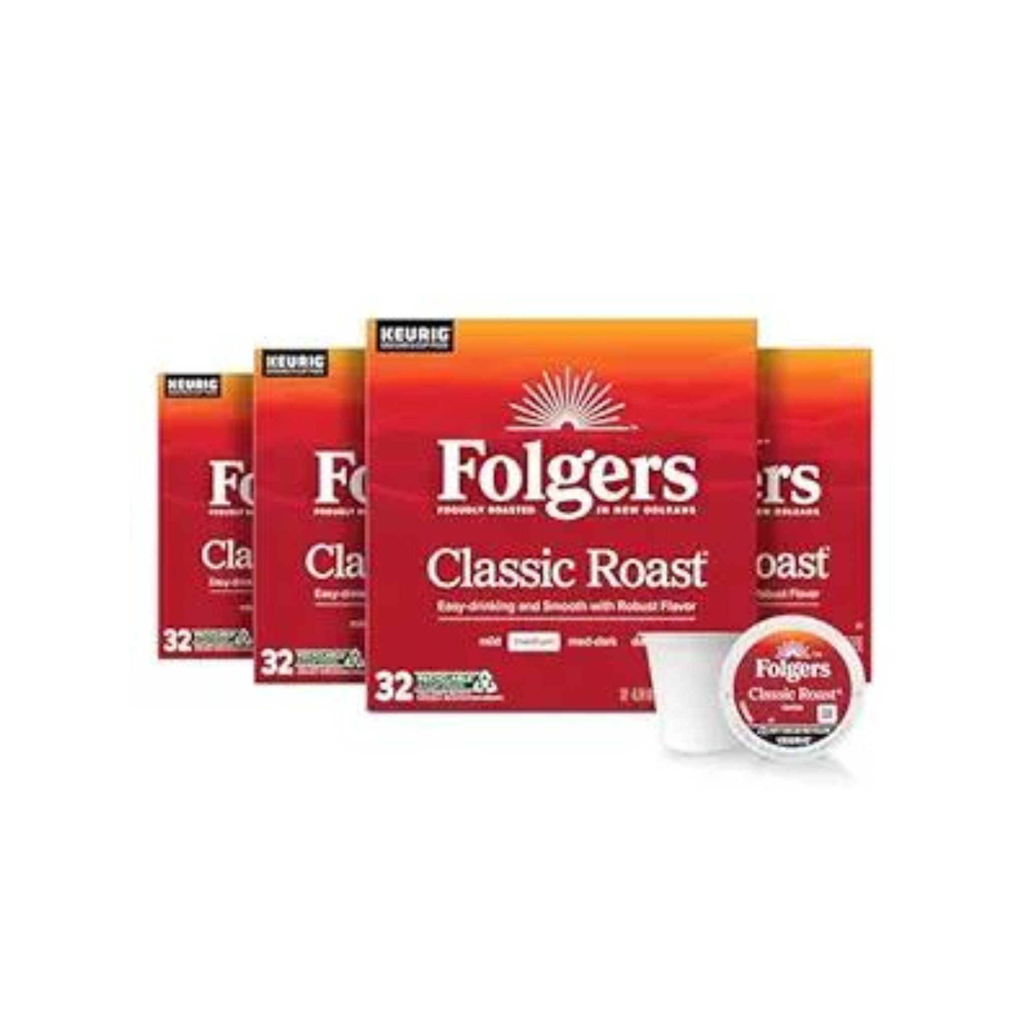 128-Count Folgers Classic Roast Medium Coffee K-Cup Pods
