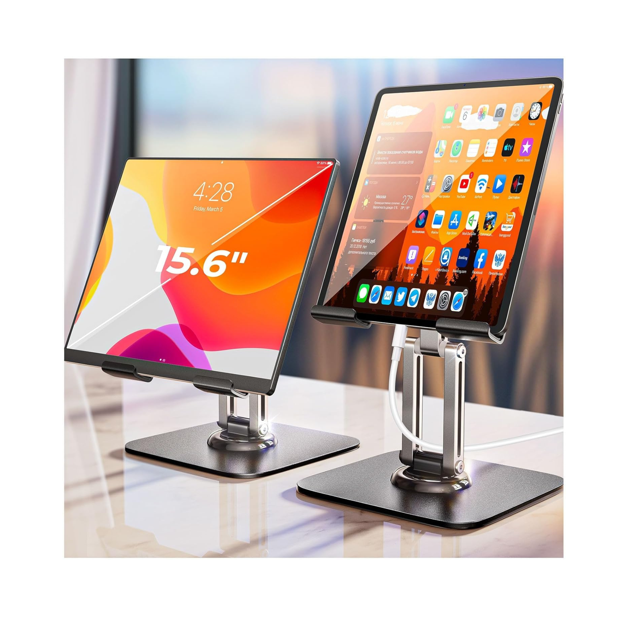 LISEN Portable Adjustable Monitor Tablet Desk Stand Holder