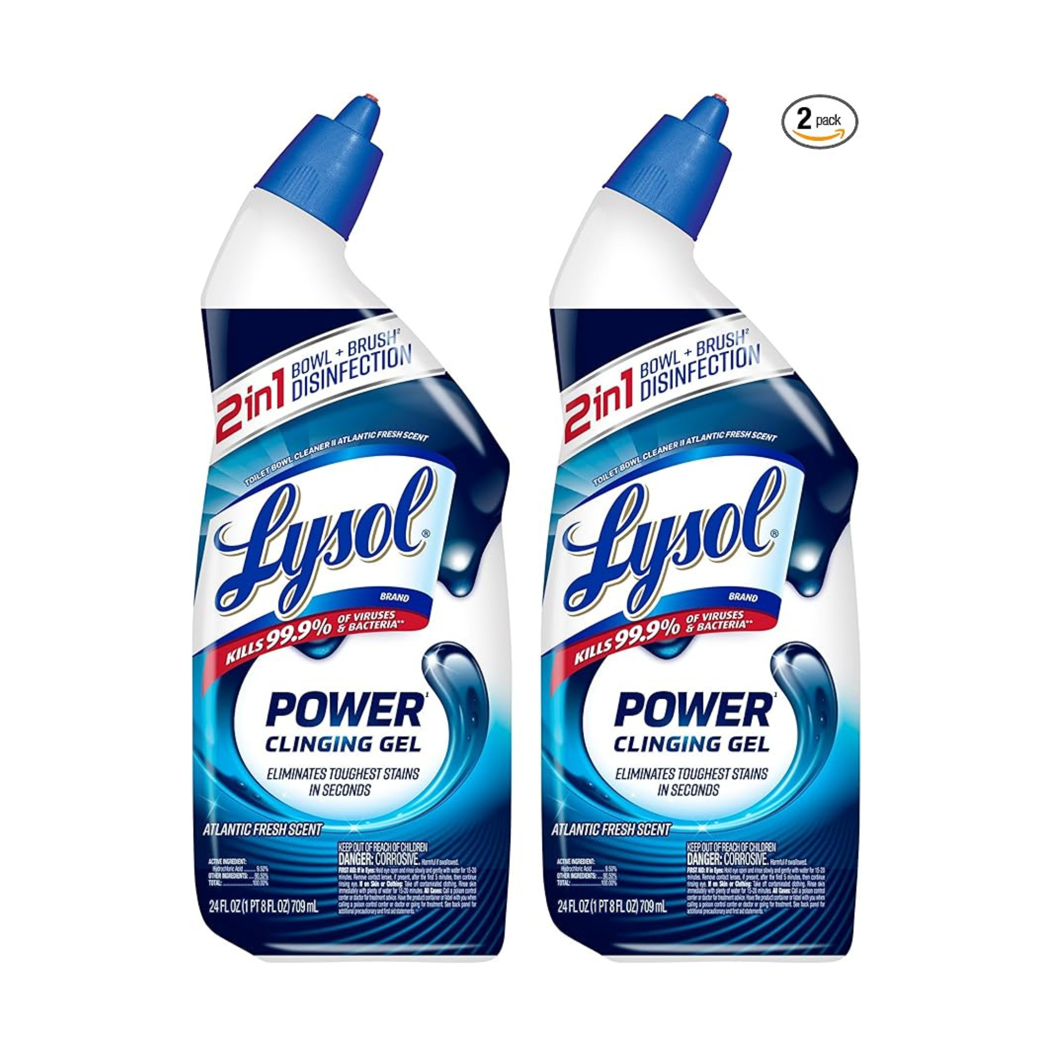 2 Bottles Of Lysol Power Toilet Bowl Cleaner Gel