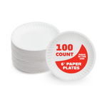 100-Count Hygloss Products 6" Uncoated Paper Plates