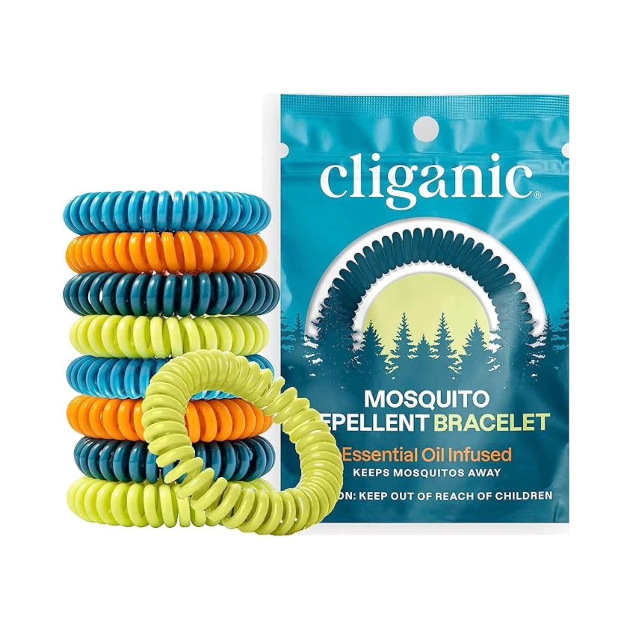10-Pack Cliganic Mosquito Repellent Deet-Free Bracelets