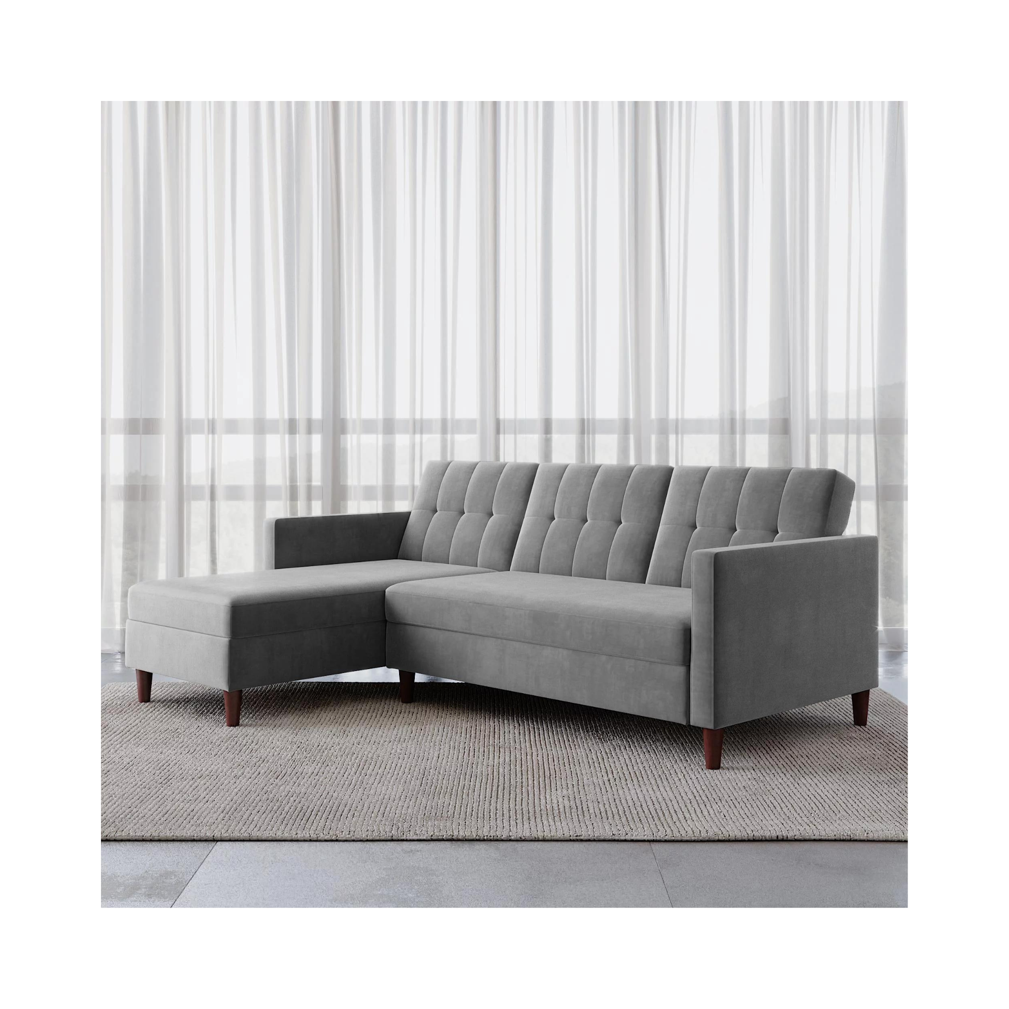 DHP Hartford Storage Reversible Sectional Futon with Chaise