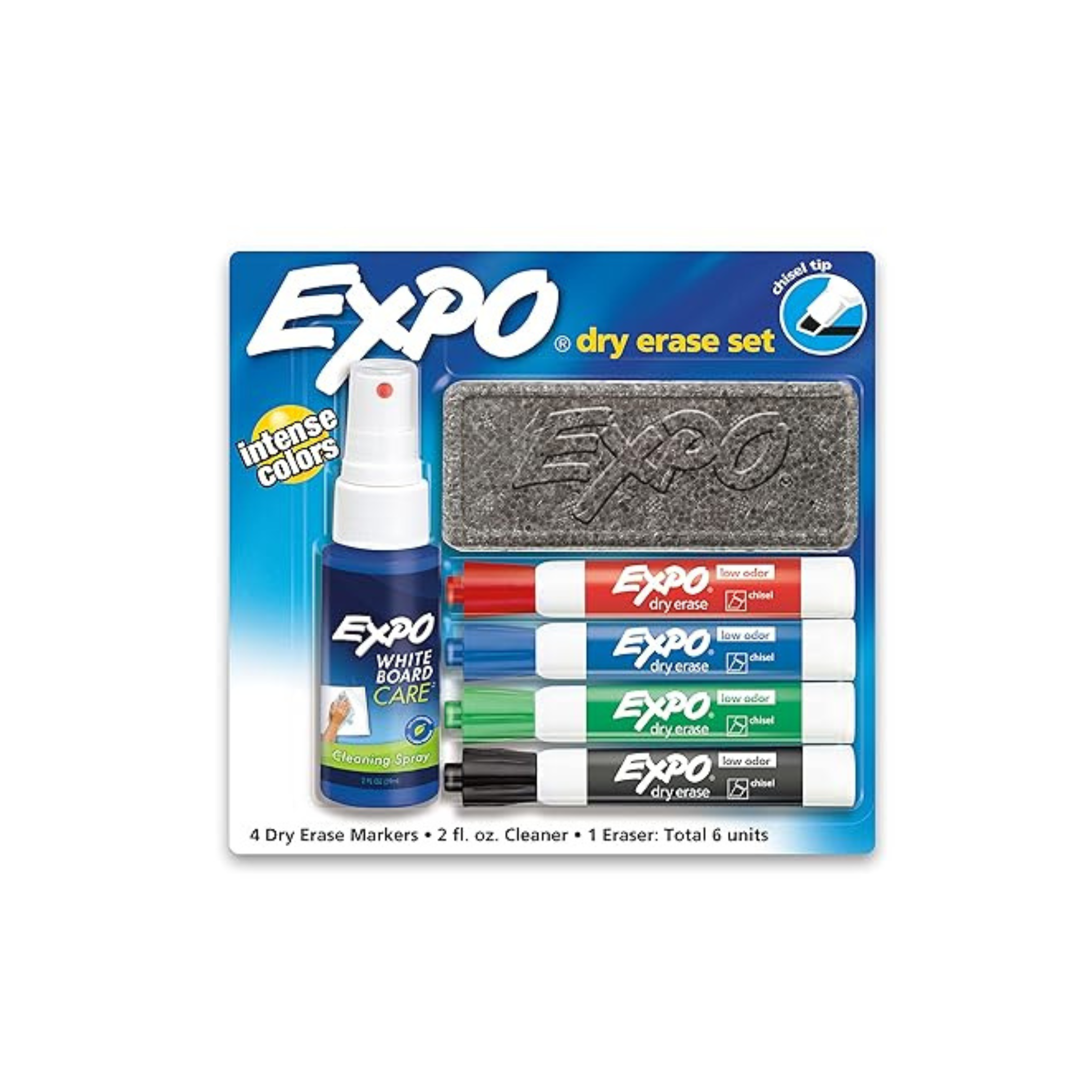 Expo Low Odor Dry Erase Marker Kit with Eraser & Cleaner