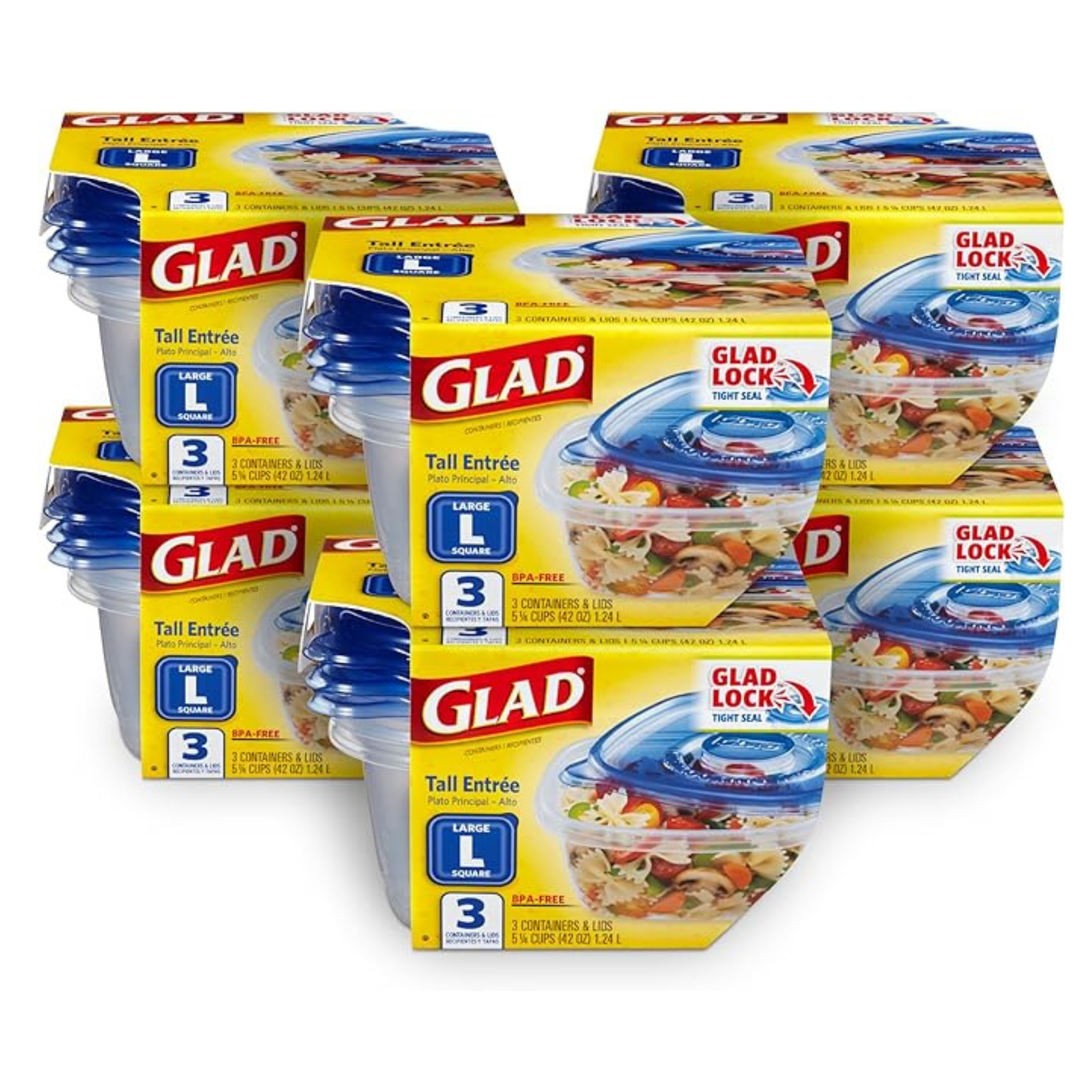 18 Pack Of GladWare Tall Entree Food Storage Containers