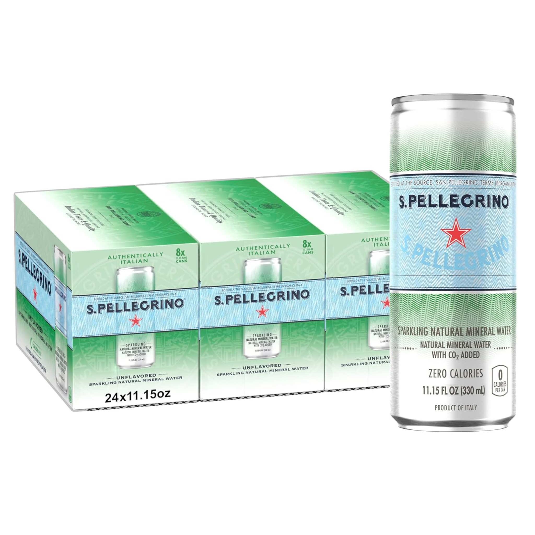24-Pack 11.15-Oz S.Pellegrino Sparkling Natural Mineral Water