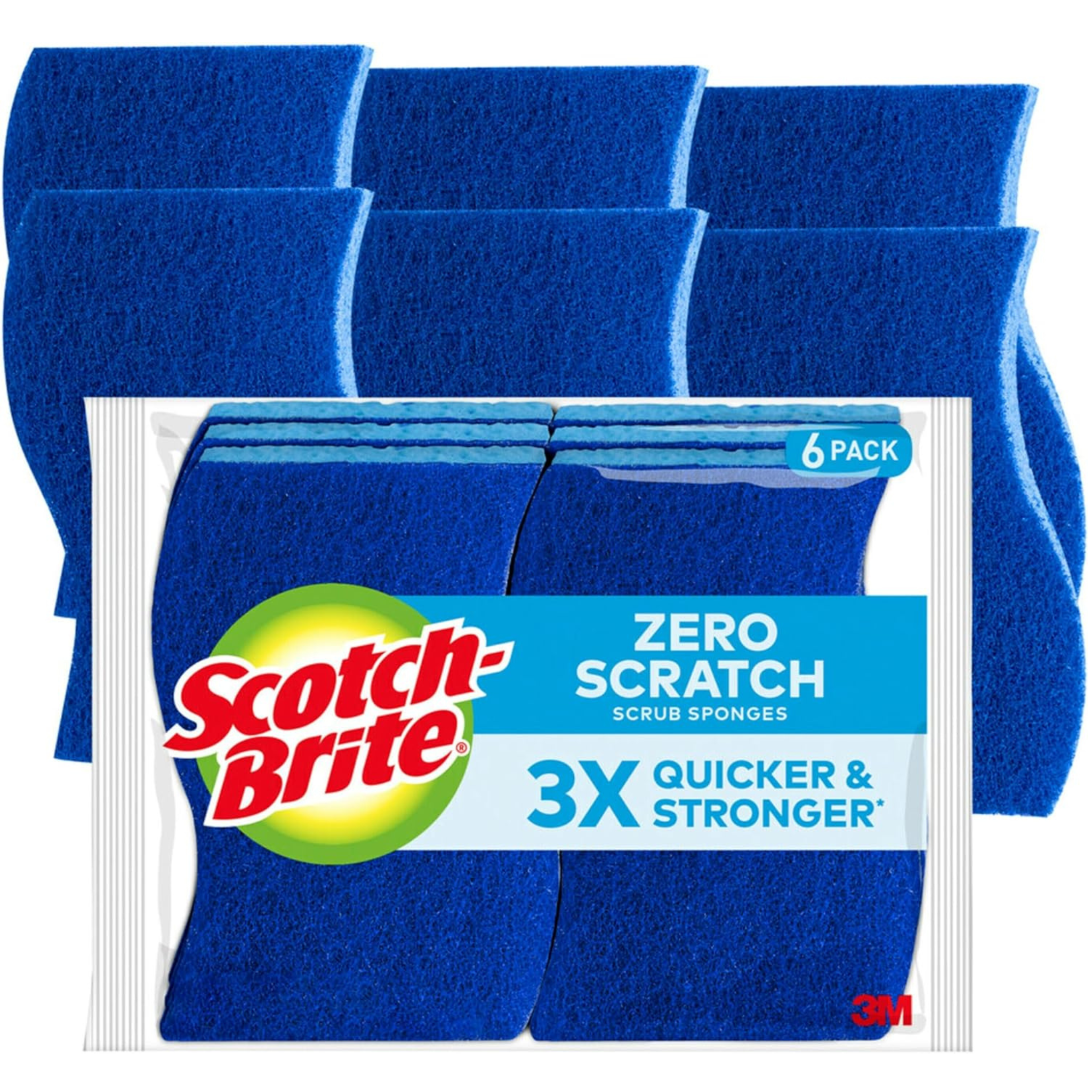 6-Pack Scotch-Brite Zero Scratch Scrub Sponges (Blue)