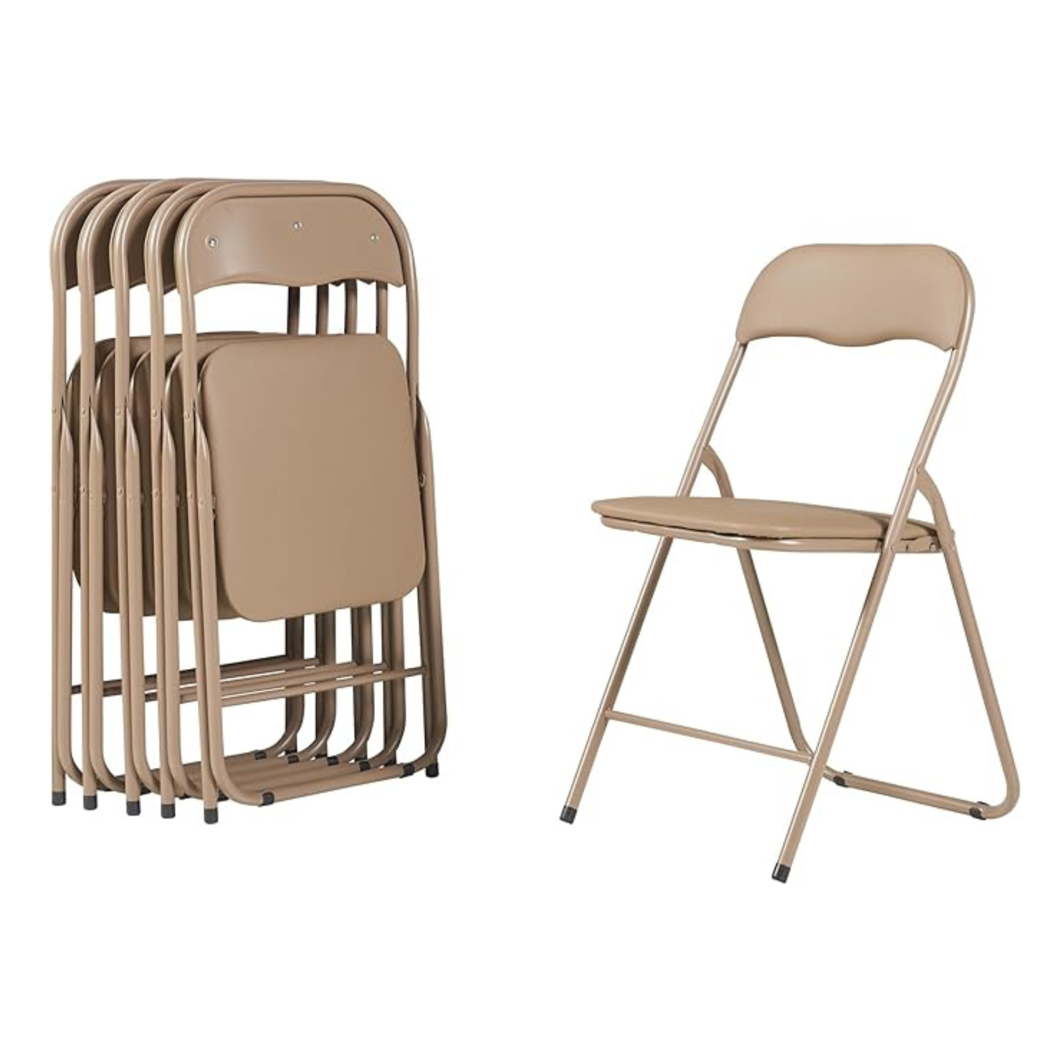 6 Pack Folding Chairs with Padded Cushion and Back