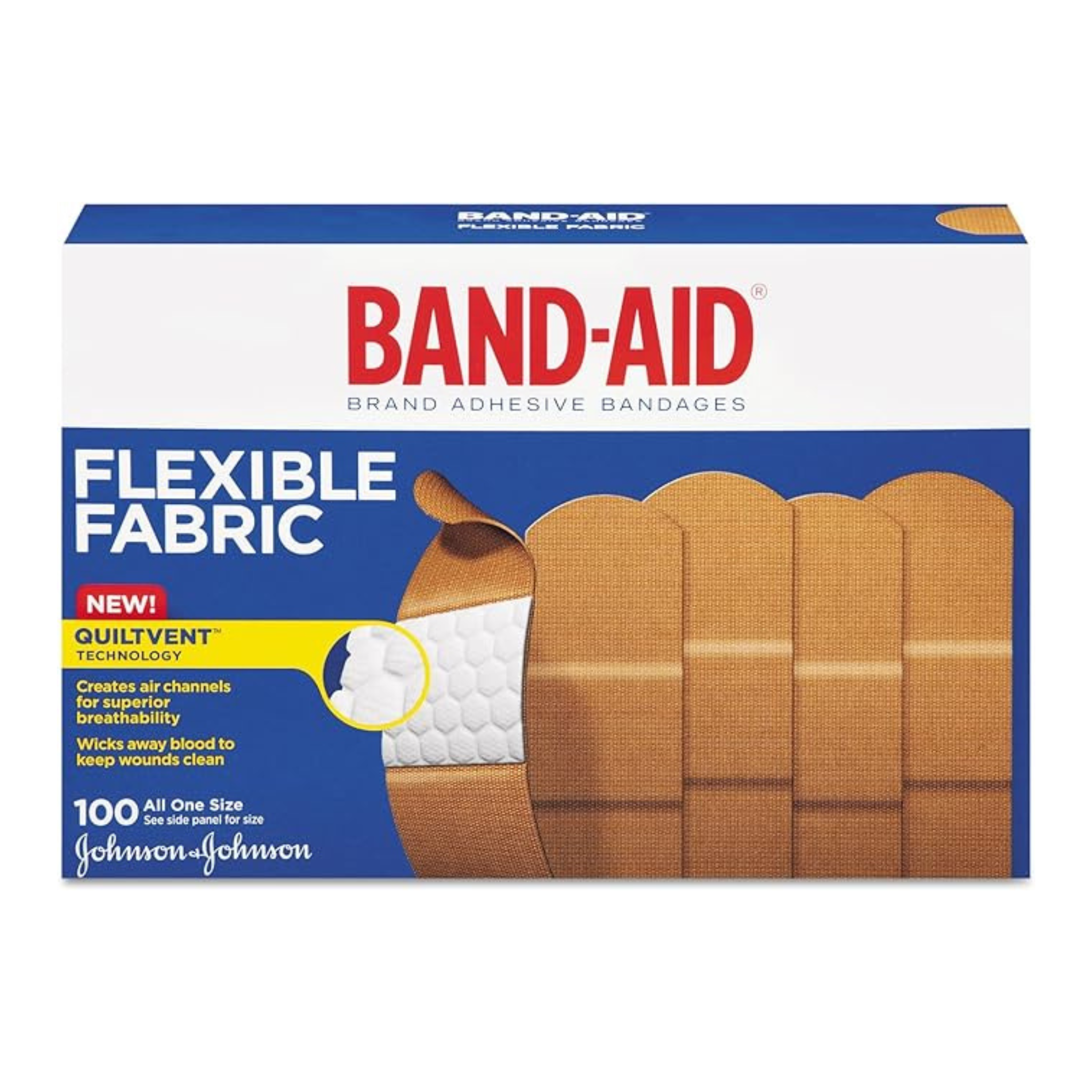 Band-Aid Flexible Fabric Adhesive Bandages, 100 Count