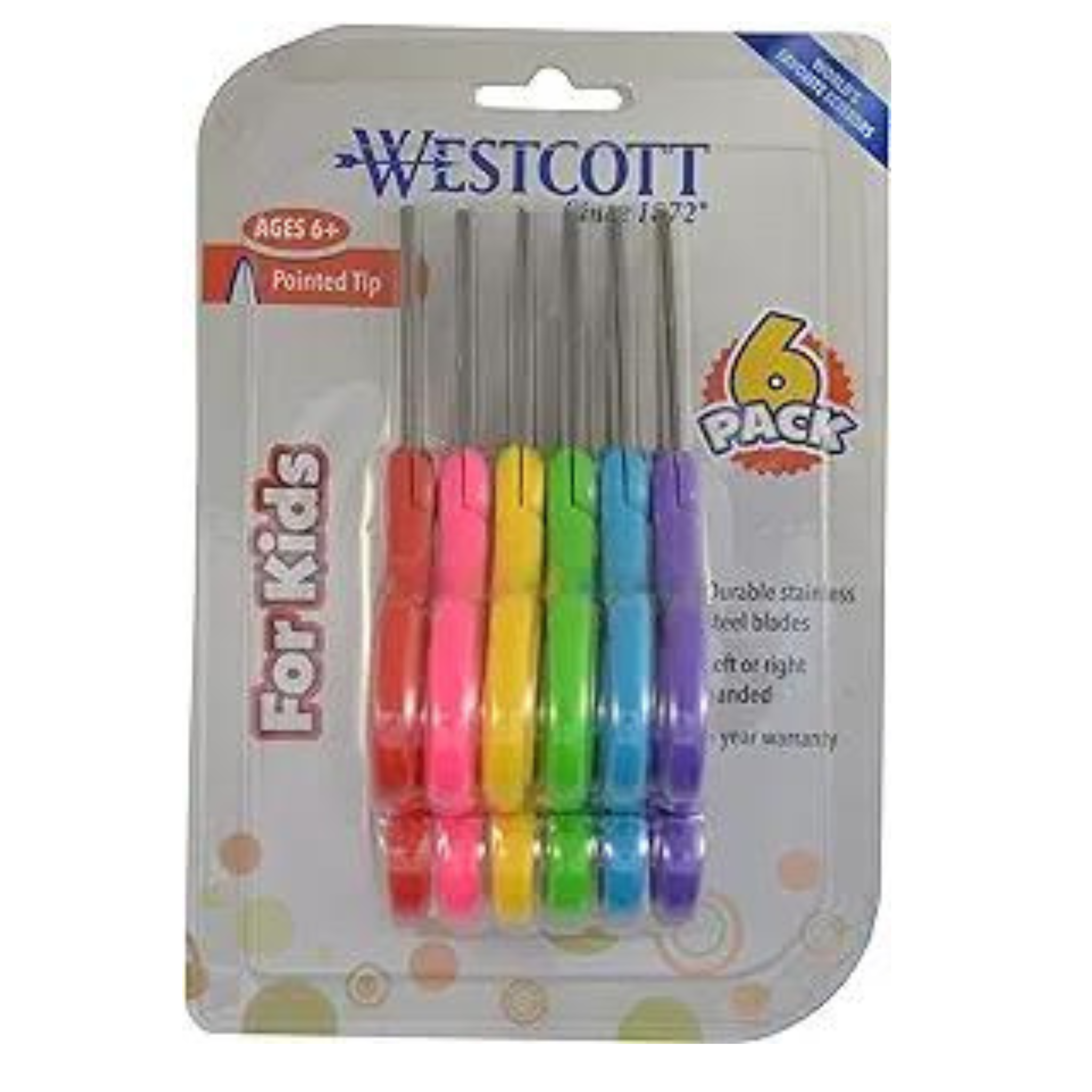 6-Pack Westcott Right- & Left-Handed Scissors For Kids