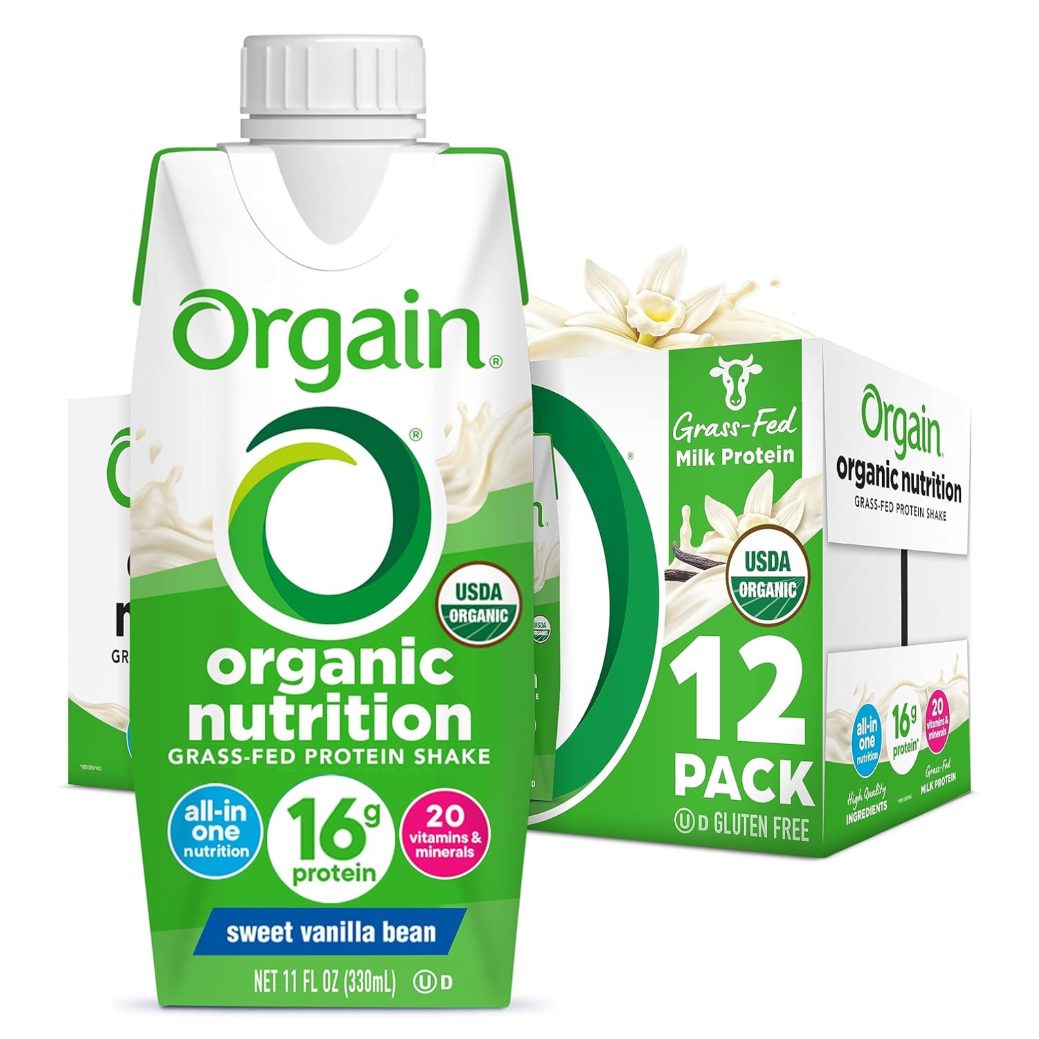Pack of 12 Orgain Organic Nutritional Protein Shakes