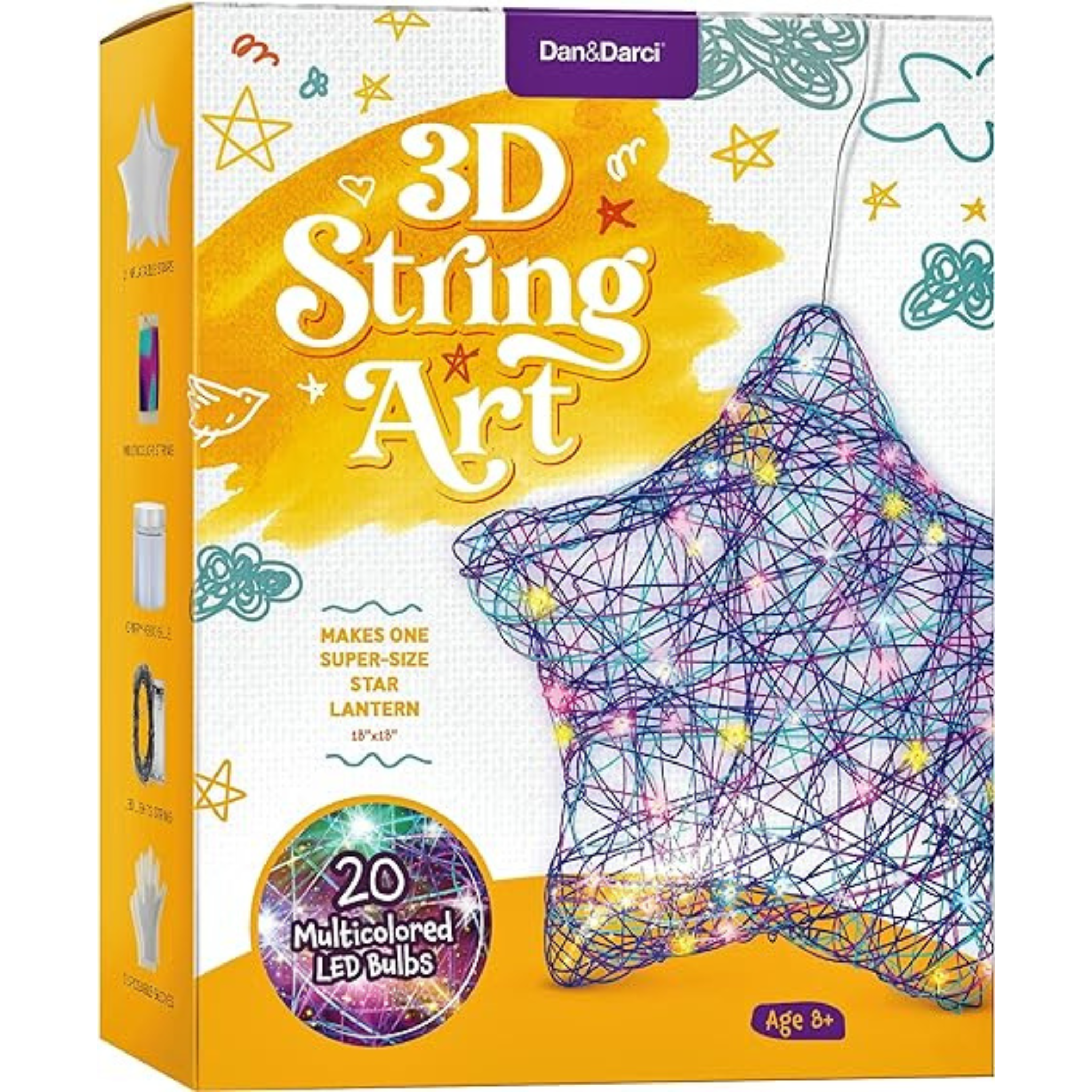 3D Light Up String Art Kit for Kids - Star Lantern with 20 LED