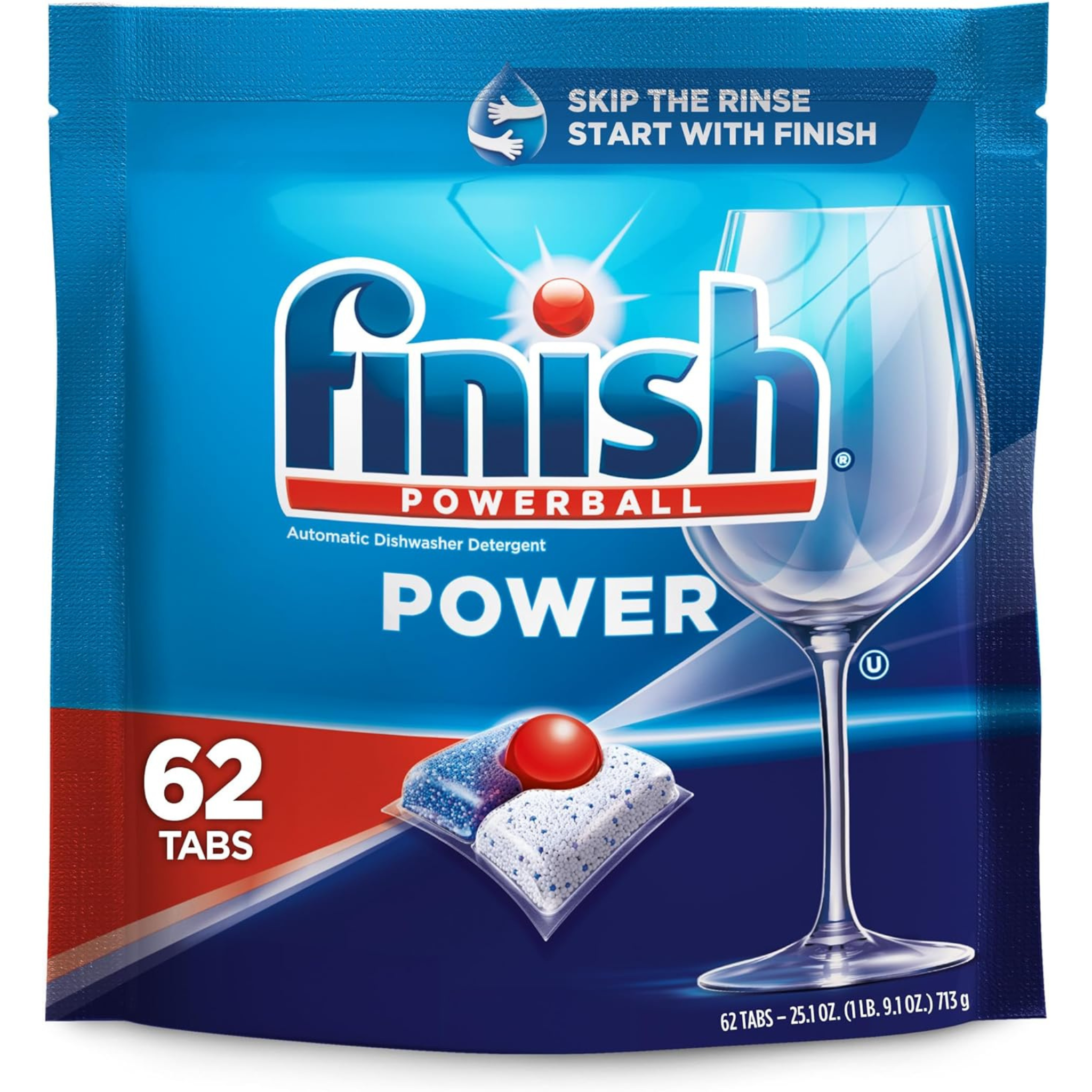 62-Ct Finish PowerBall Dishwasher Detergent Tablets