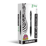 Zebra Pen Z-Grip Retractable Ballpoint Pens, Fine Point, 0.7mm, Black Ink (12-Pack)