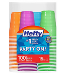 100-Count Hefty Party On 16 Ounce Plastic Party Cups
