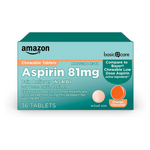 36-Count Amazon Basic Care Low Dose Chewable Aspirin 81 mg Tablets