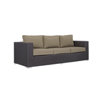 Modway Convene Wicker Rattan Outdoor Patio Sofa with Cushions