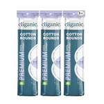 300-Count (3 x 100 Count) Cliganic Premium Cotton Rounds for Face